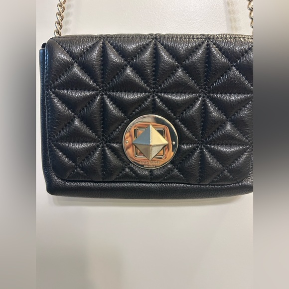Kate Spade Astor Court Naomi Metallic Quilted Black Shoulder Bag - Picture 4 of 11